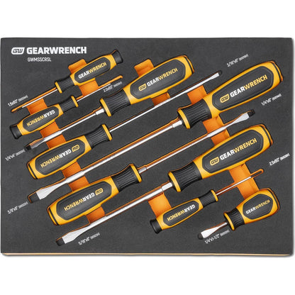 GEARWRENCH 9PC Screwdriver Set in foam holder GWMSSCRSL