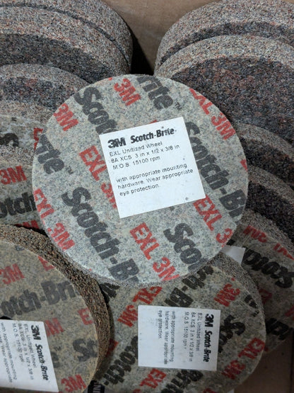 3M Deburring Wheel: 3" Dia, 1/2" Width, 3/8" Hole Qty 14 61500128
