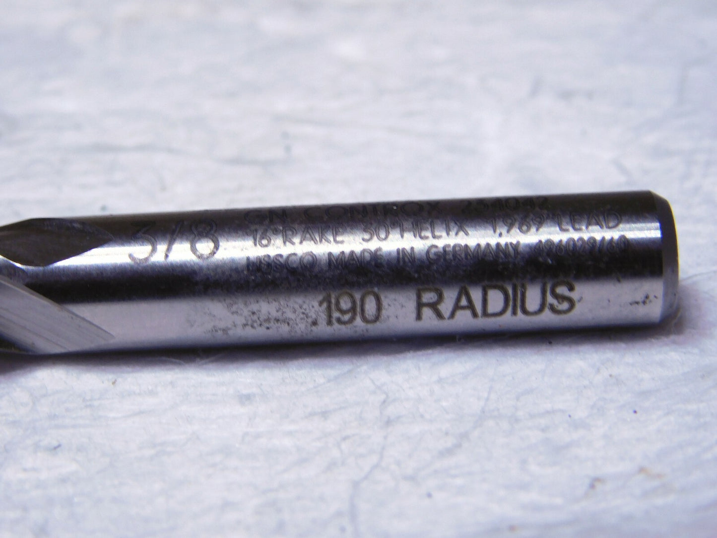 Controx HSSCO Ball End Mill 3/8Dia .190 Radius 4Fl 1.5LOC 3.25L  234042.190R