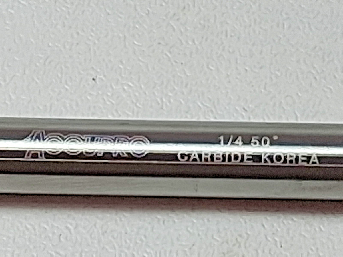 Accupro Carbide Chamfer Mills 1/4" Dia 1/4" Shank Dia 100 deg 3 FL 992