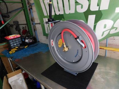 PRO-SOURCE Hose Reel with Hose: 3/8"IDx75' Spring Retractable 2810037510PRO