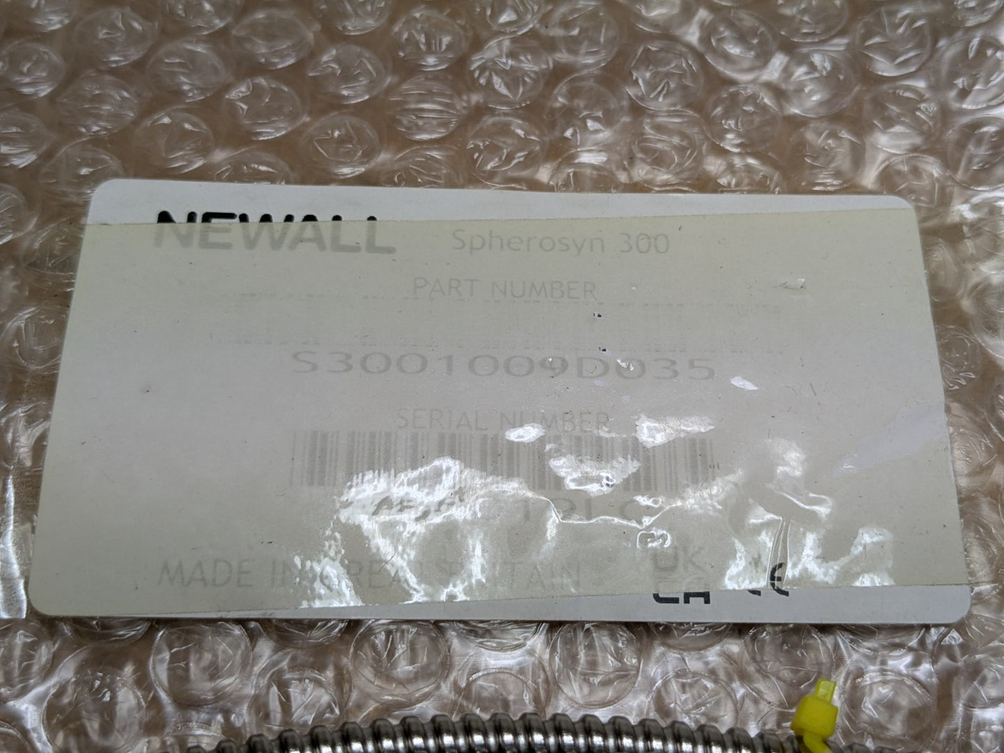 Newall Spherosyn 300 Encoder Reader Head w/ Armored Cable S3001009D035