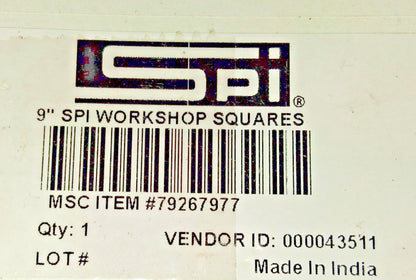 SPI Spring Steel Square 9" Blade Length 5-1/2" Base Length 13-628-3
