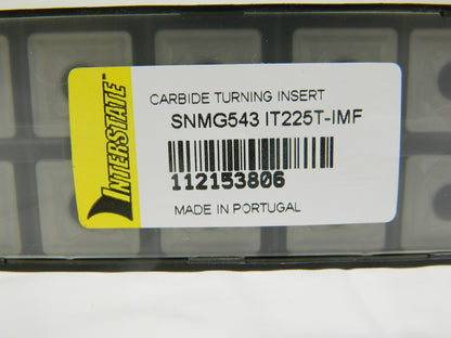 Interstate Carbide Turning Insert SNMG543 IT225T IMF Qty 10 112153806