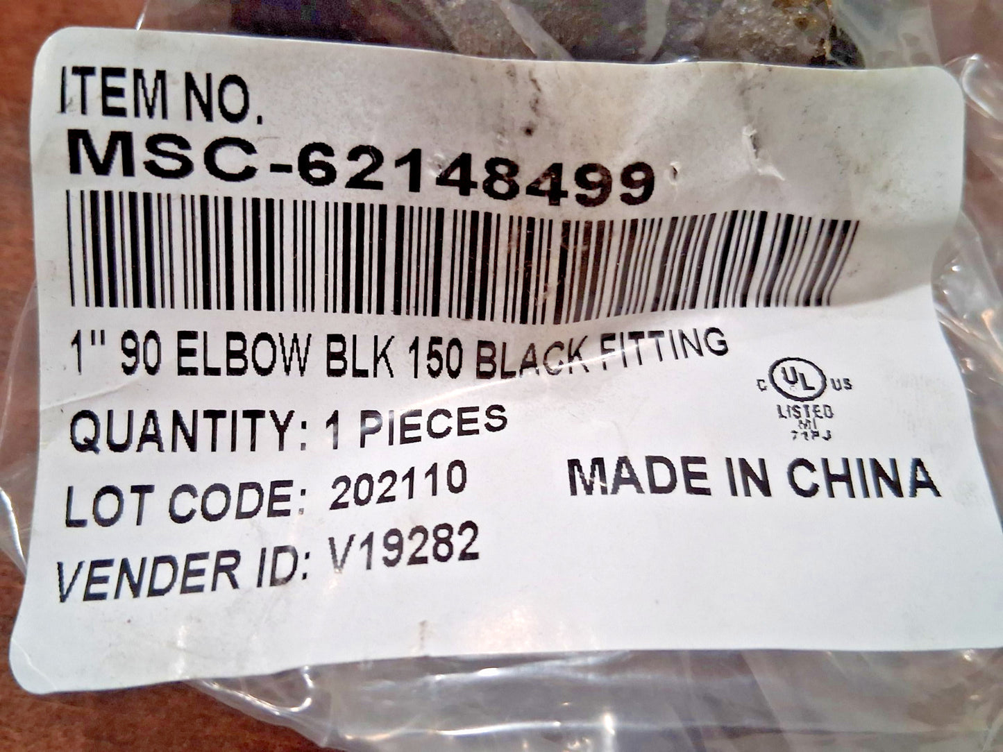 Professional Black 90 Deg Elbow QTY10 1" Threaded 62148499