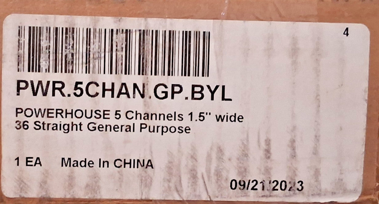 Wearwell Powerhouse 5-Channel Straight Floor Cable Protector PWR.5CHAN.GP.BYL