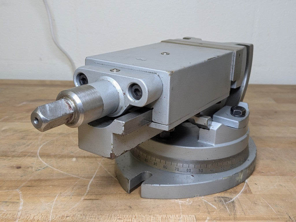 Precision 2-Axis Machine Vise w/ Swivel Base 4" Jaw Width 4" Opening C