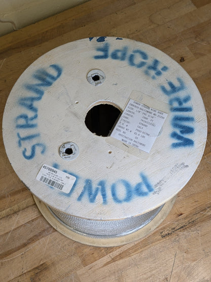 Power Strand Wire Rope 1000 FT. Spool 3/16 IN. Diameter Galvanized Steel