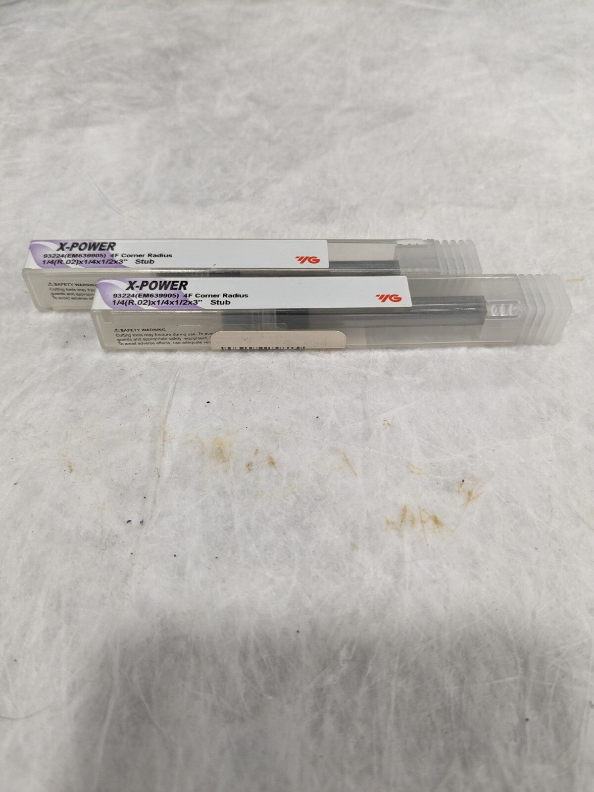 YG-1 Carbide End Mill 1/4" 4FL w/.020" Rad, .5"LOC,Qty 2 GM639905