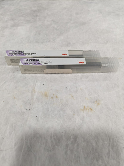 YG-1 Carbide End Mill 1/4" 4FL w/.020" Rad, .5"LOC,Qty 2 GM639905