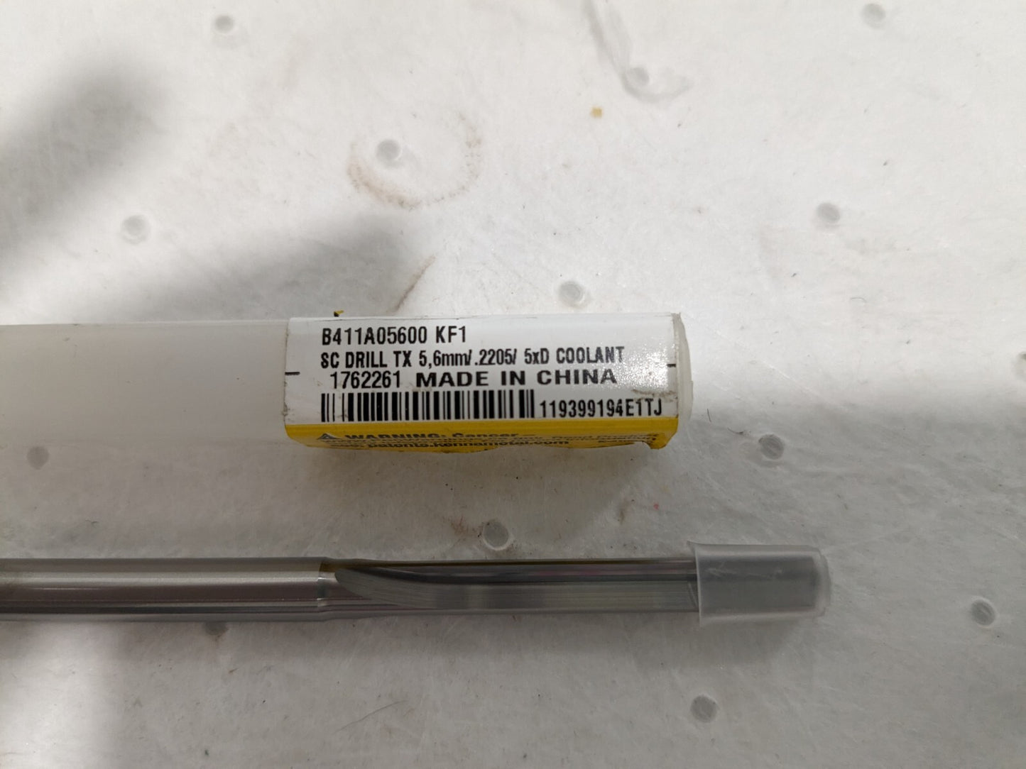 KENNAMETAL Straight-Flute Drill Bit: 5.60 mm Dia carbide 1762261