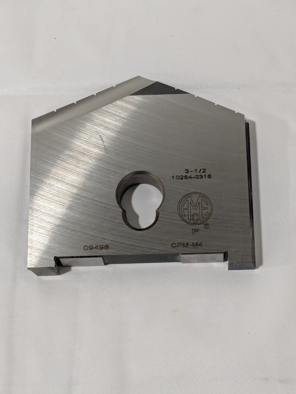 AME Spade Drill Insert: 3-1/2" Dia, Seat Size F, Powdered Metal, 130º 10264
