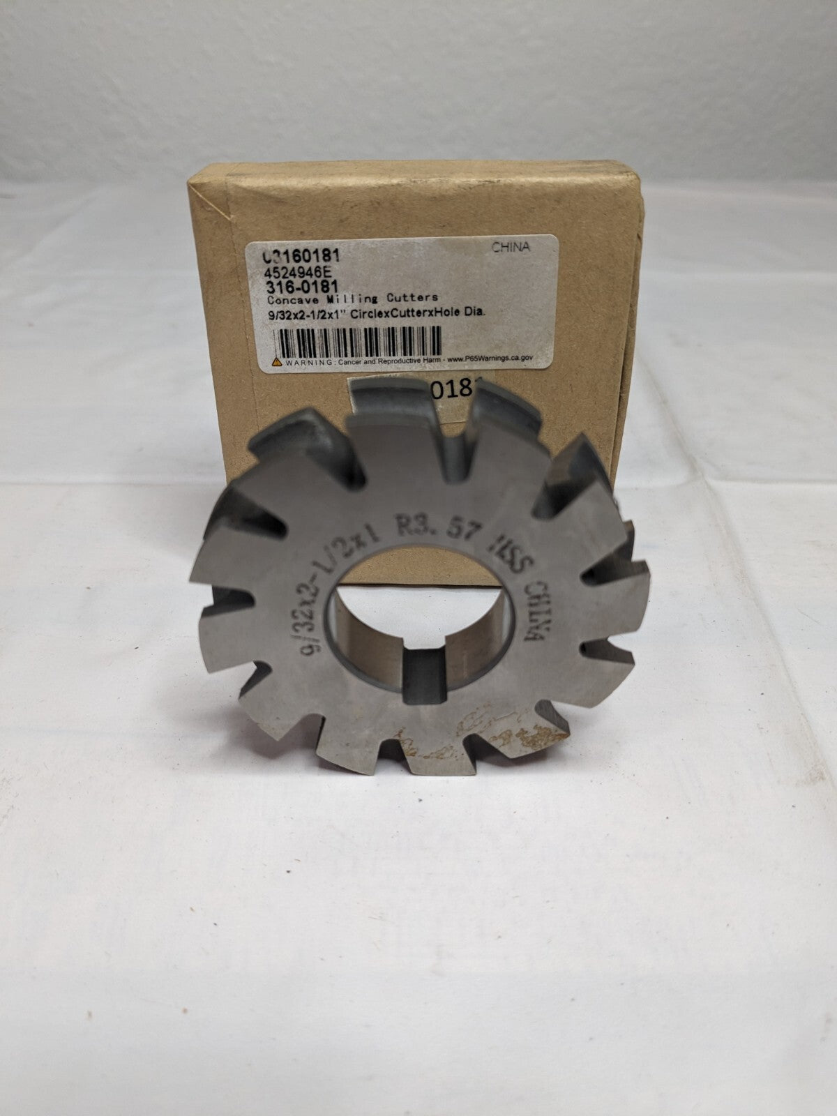HSS 1 Arbor Concave Radius Cutter, 9/32" Radius, 2-1/2 Cut Diam 316-0181