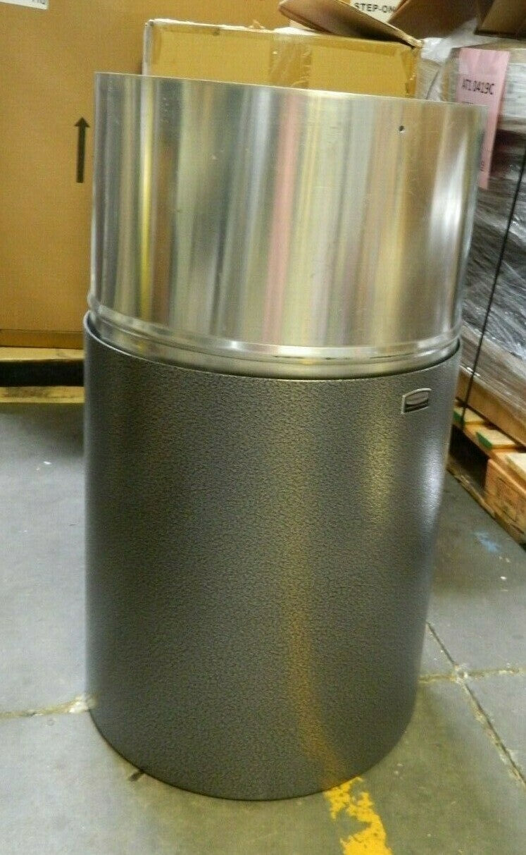 Rubbermaid 35 Gal Silver Round Trash Can FG907900HSILV