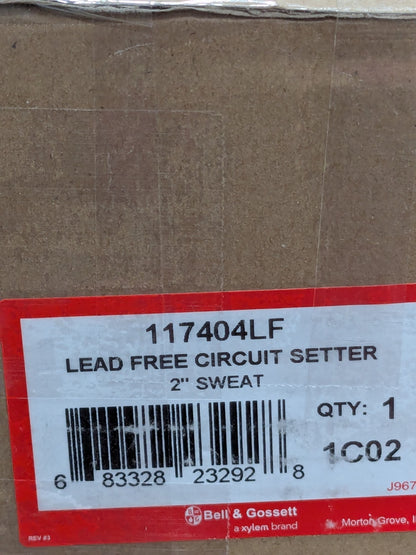 B&G 2" Pipe, Solder End Connections, Inline Calibrated Balance Valve 117404LF