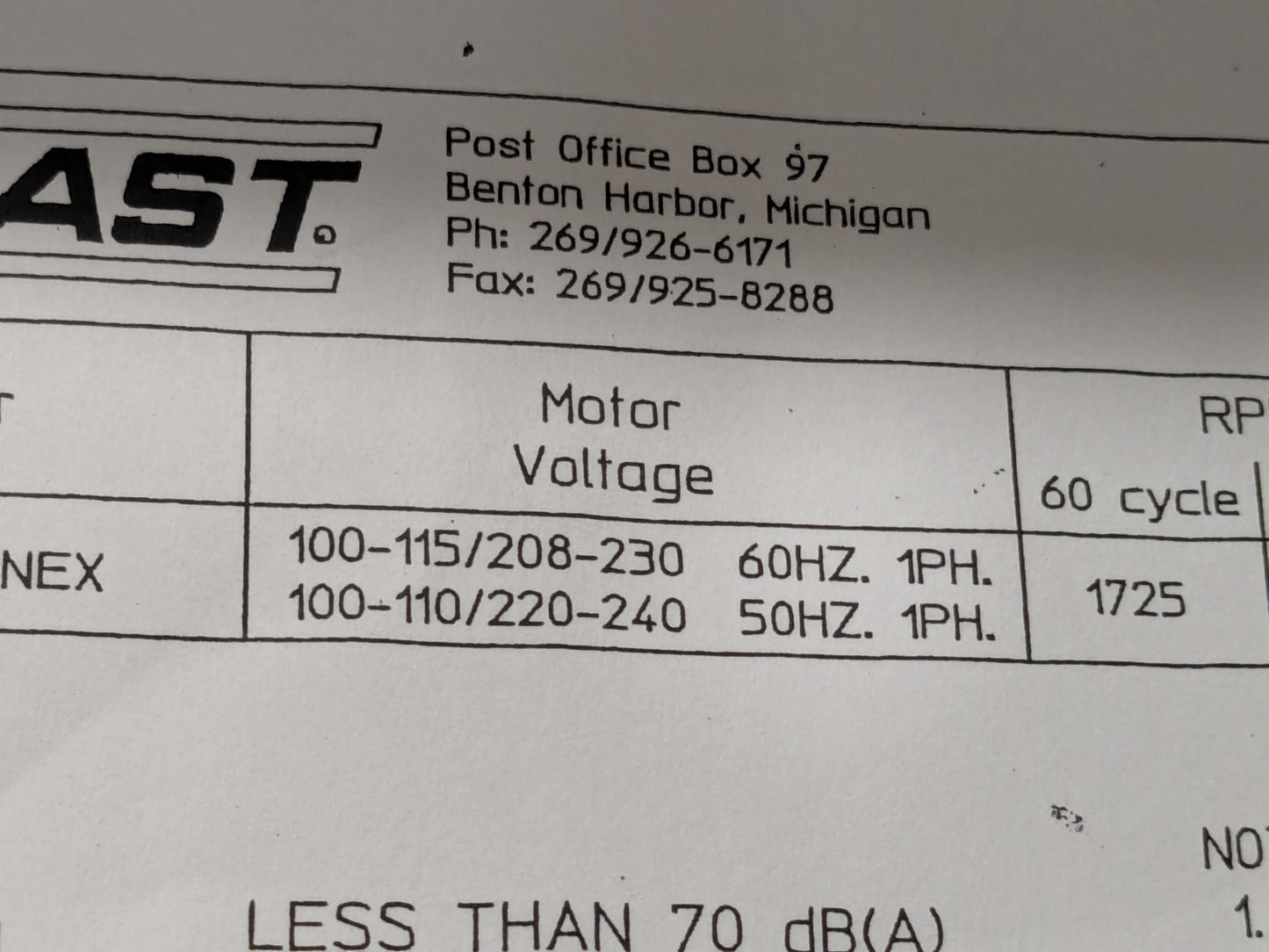 Gast Rotary Vane Septic Air Pump 1023-101Q-G608NEX