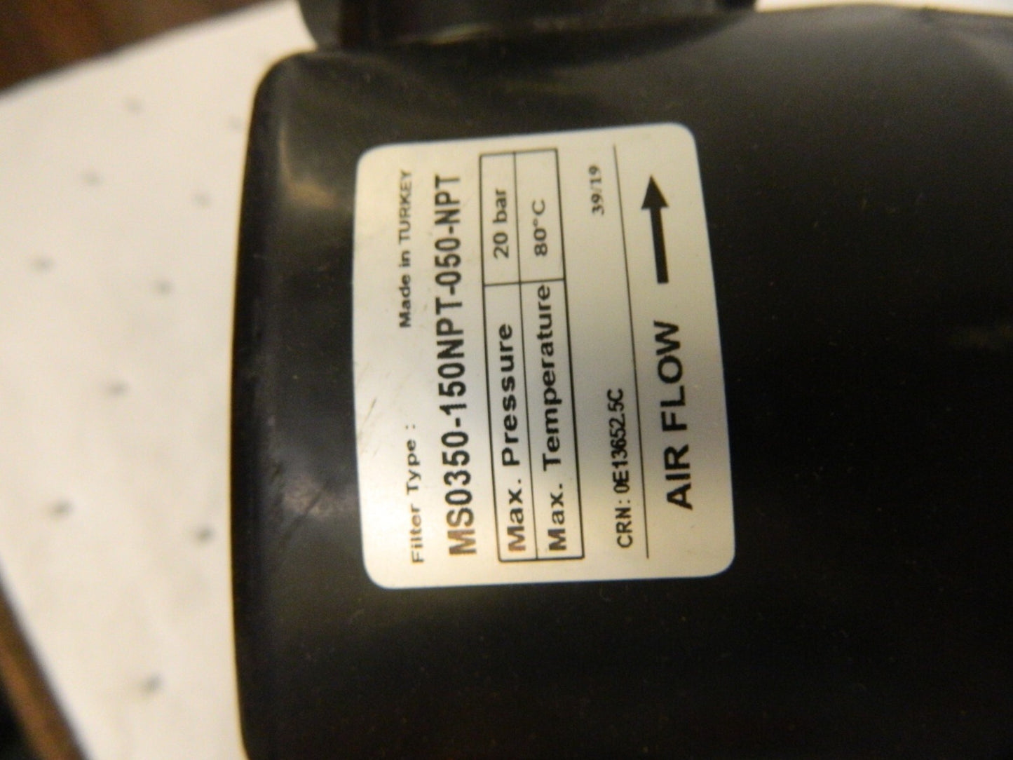 Oil &amp; Water Filter/Separator NPT End Connections, 350 CFM 2140015038JP