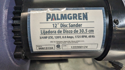 PALMGREN Disc Sanding Machines Disc 12 Diameter Single Phase 9681312 Damaged