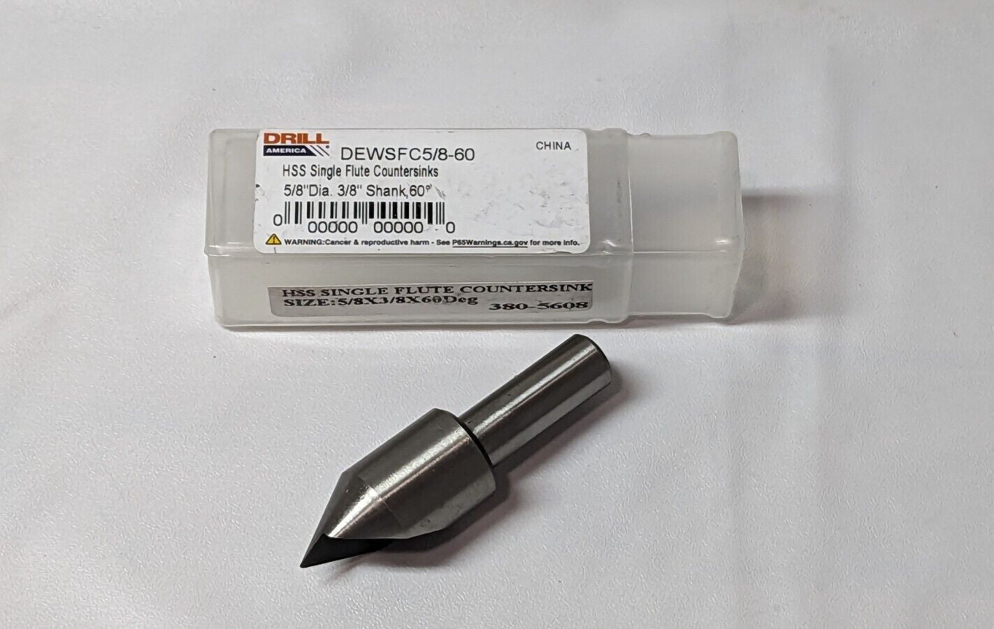 Drill AmericaCountersink 5/8-60 HSS Single Flute DEWSFC5/8-60