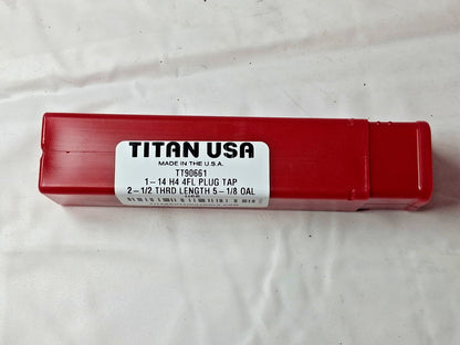 Titan USA Straight Flute Taps HSS 1-14 UNS 4FL Bright TT90661