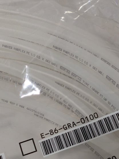 Parker Polyethylene Tube: 3/8" ID x 1/2" OD, 100' Long E-86-0100