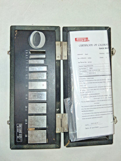 SPI Gage Block Set AS-2 Grade Steel 10 Pc 11-350-6