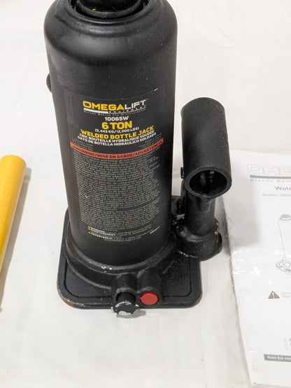 Omega Lift Equipment 6 Ton Capacity Hydraulic Bottle Jack 10065W