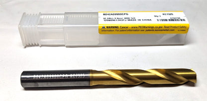 KENNAMETAL Jobber Length Carbide Drill Bit 9.90mm   103mm OAL  140 deg  4150736