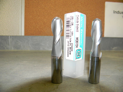 Metal Removal Ball End Mill 7/16" x 1" x 2-1/2" 2F Carb TiCN M307
