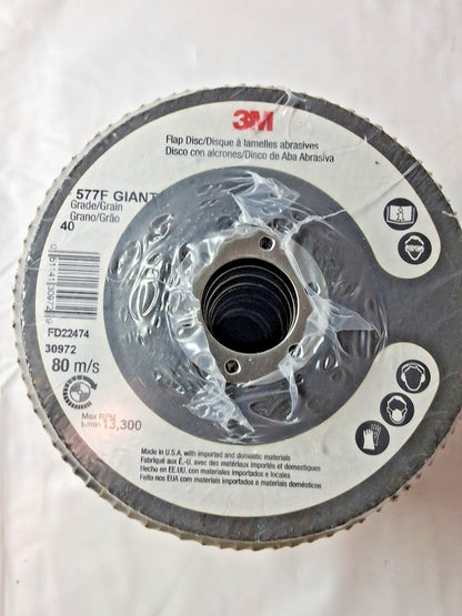 3M 40 Grit Zirconia Alumina Flap Discs QTY10 4-1/2" Dia 7/8" Hole 71369938