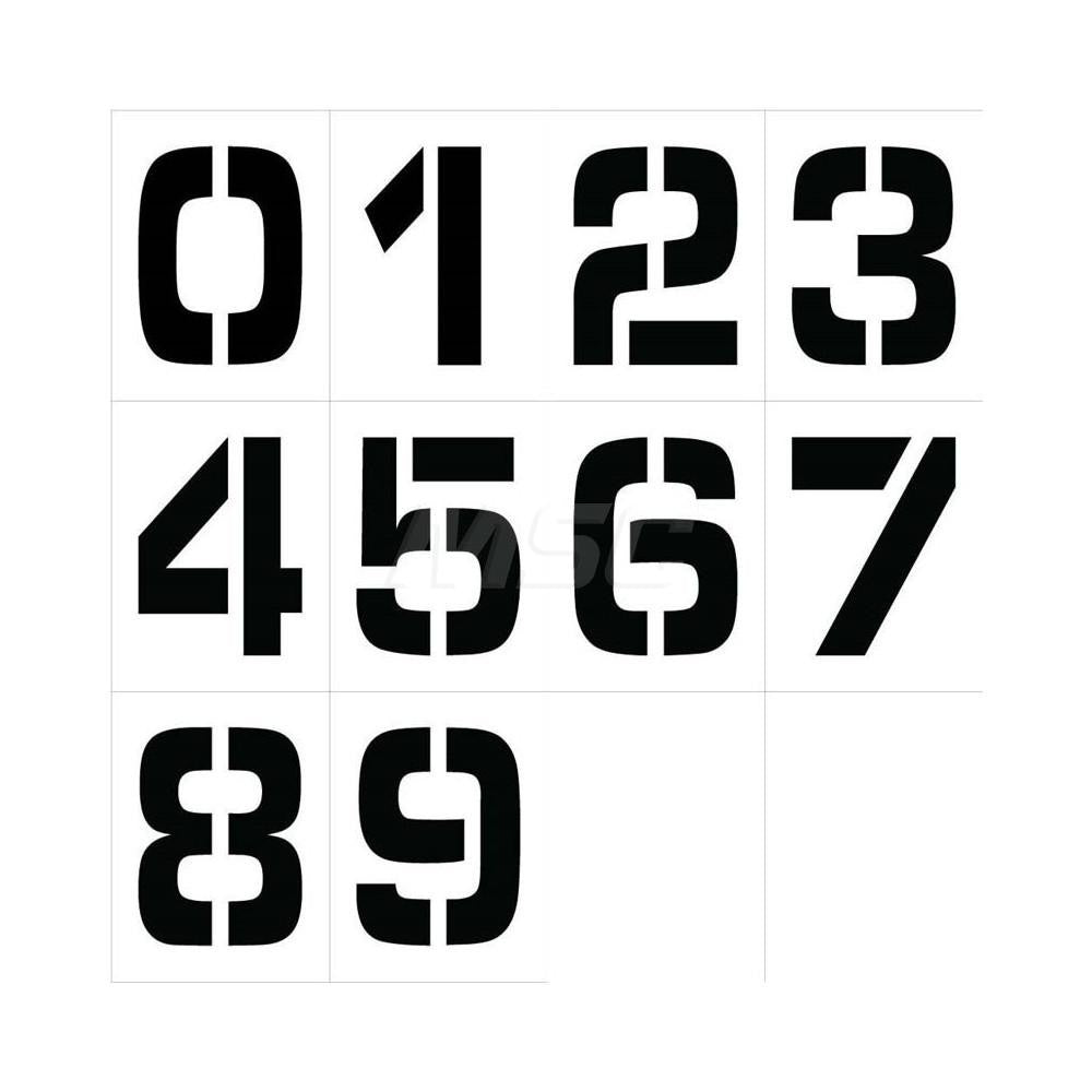 AccuformNMC 0 to 9 Number Set Stencil 12" X 12", Polyethylene PMN12