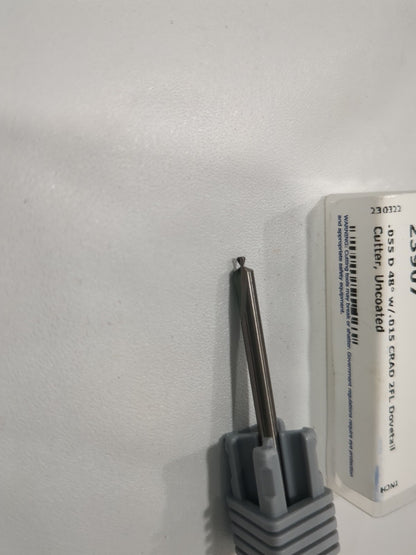 HARVEY TOOL Dovetail Cutter: 48 °, 0.055" Cut Dia Solid Carbide 23907