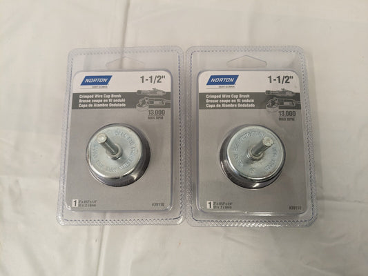 NORTON 2pk 1-1/2" CRIMPED WIRE CUP BRUSH 39110