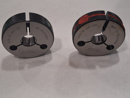 SPI Thread Ring Gage 5/8-18 Thread UNF-2A Go & No Go w/ Certificates 23-189-4