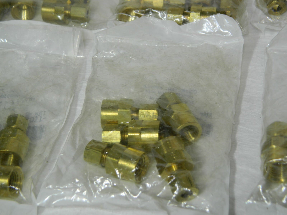 Parker 1/4" Tube OD 1/4-18 Thread Brass Compression Tube Female Connector Q