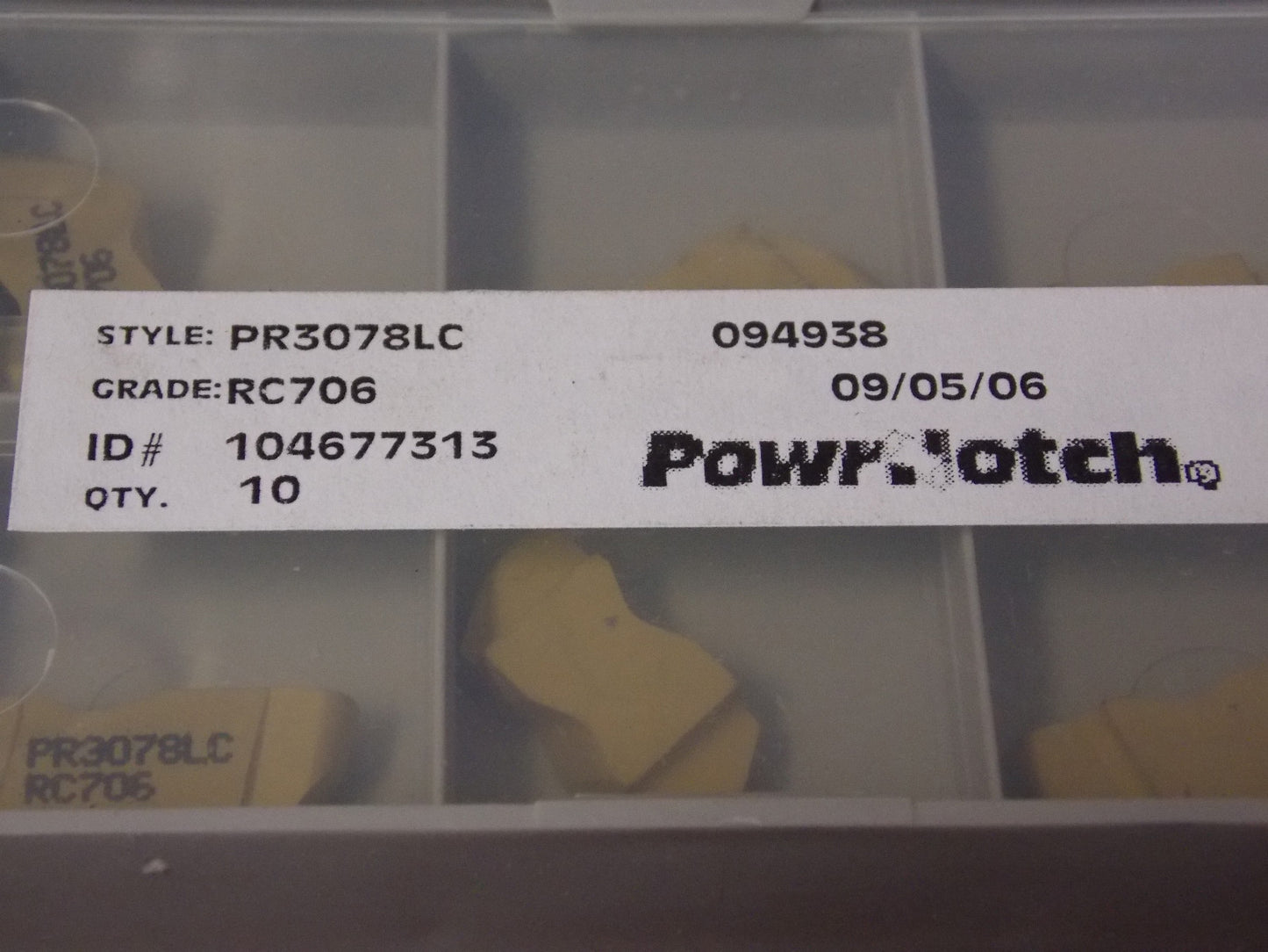 RTW PR-3078LC RC706 Powernotch Carbide Inserts, QTY 10
