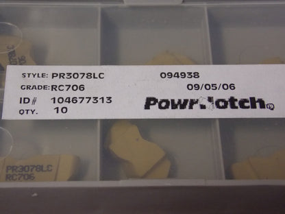 RTW PR-3078LC RC706 Powernotch Carbide Inserts, QTY 10