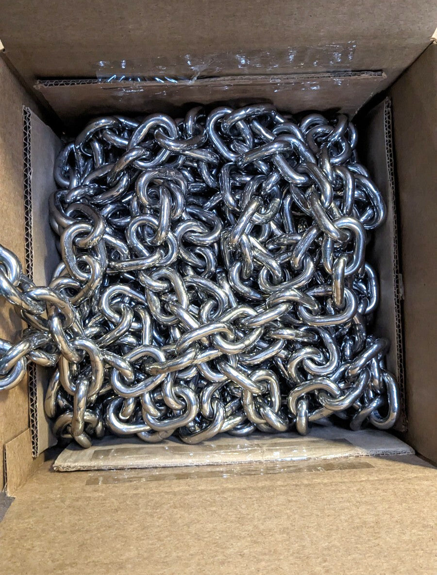3/8" Stainless Steel Chain  50FT  Welded  Grade 30  3550lb Capacity 512-3751-001