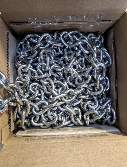 3/8" Stainless Steel Chain  50FT  Welded  Grade 30  3550lb Capacity 512-3751-001