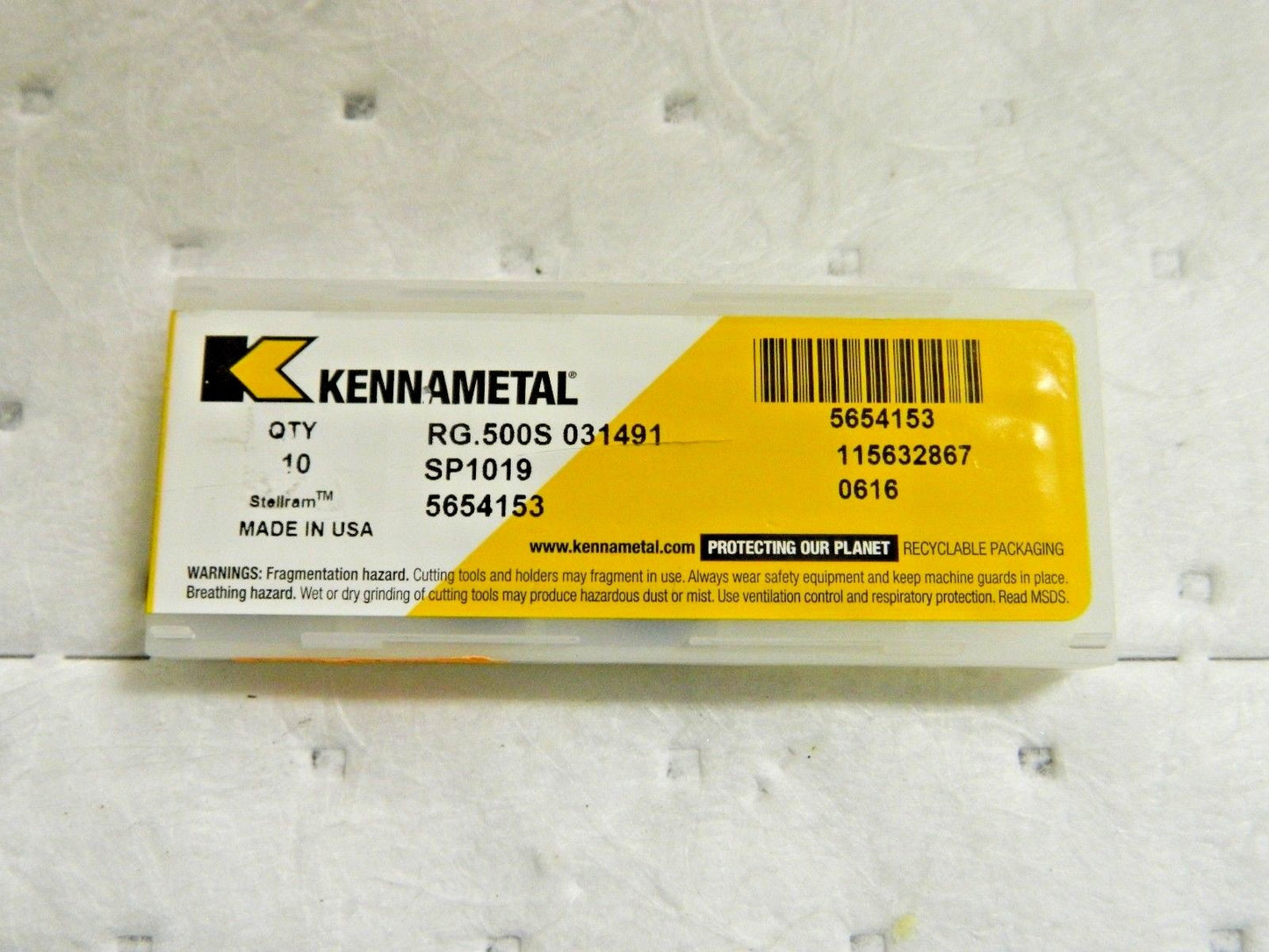 Kennametal Stellram Carbide Milling Inserts RG.500S 031491 SP1019 Qty 10 5654153