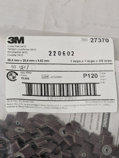 3M Aluminum Oxide Cross Pad 120 FEPA Grit, Fine Grade 100 Pack 7100105539