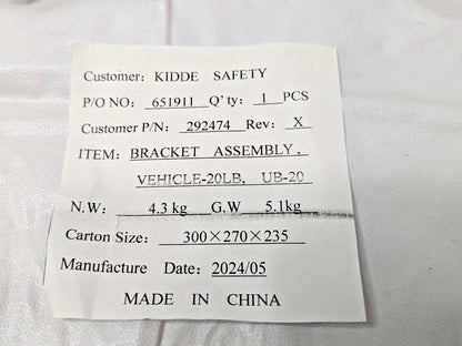 Kidde Heavy Duty Fire Extinguisher Bracket 20 Pounds Cap Black 292474