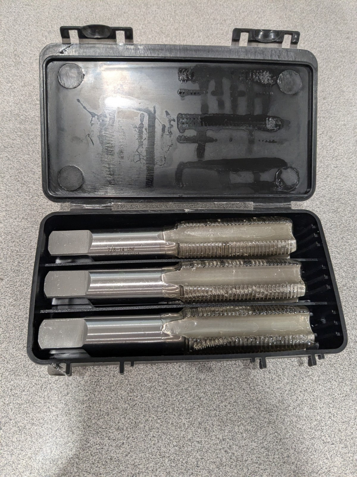 Interstate Tap Set: 7/8-14 UNF, 4 FL, High Speed Steel, Bright Finish 04488177