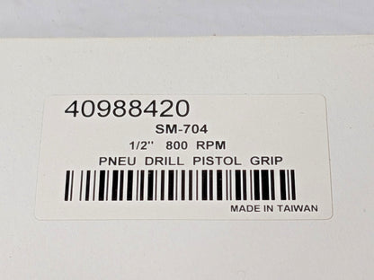 1/2" Pneumatic Reversible Air Drill Pistol Grip 800 RPM SM-704