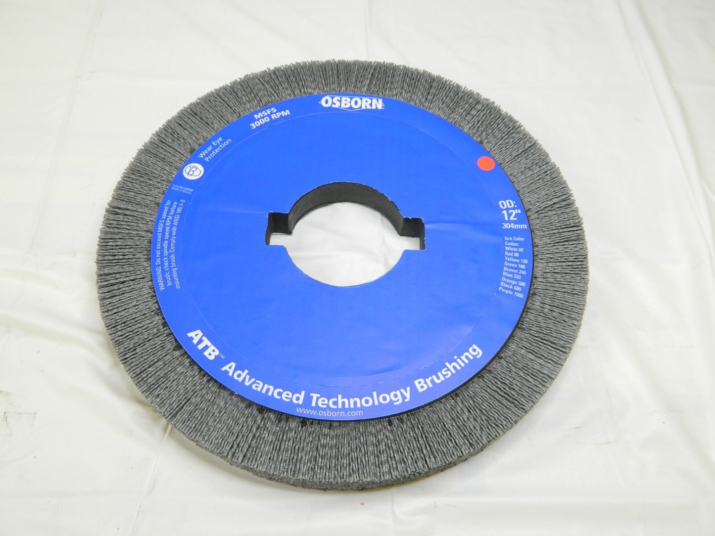 OSBORN Wheel Brush: 12" Wheel Dia, Crimped Nylon, 80 Grit, 3,000 RPM 78015