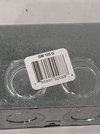 Steel City 2-1/2" Deep Gangable Masonry Box w/ 1/2" & 3/4" Knockouts GW 125 G