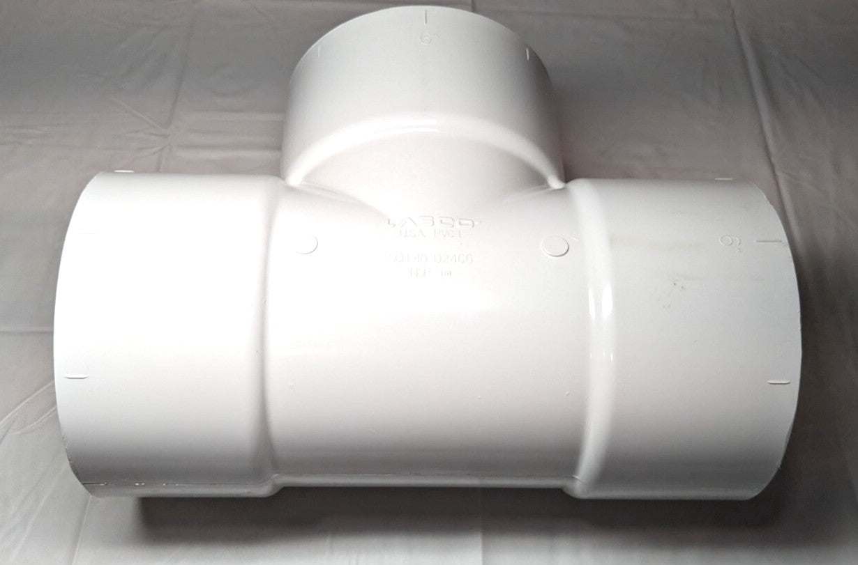 Lasco 6" DWV PVC D2665 Vent Tee  SCH40   D441-060