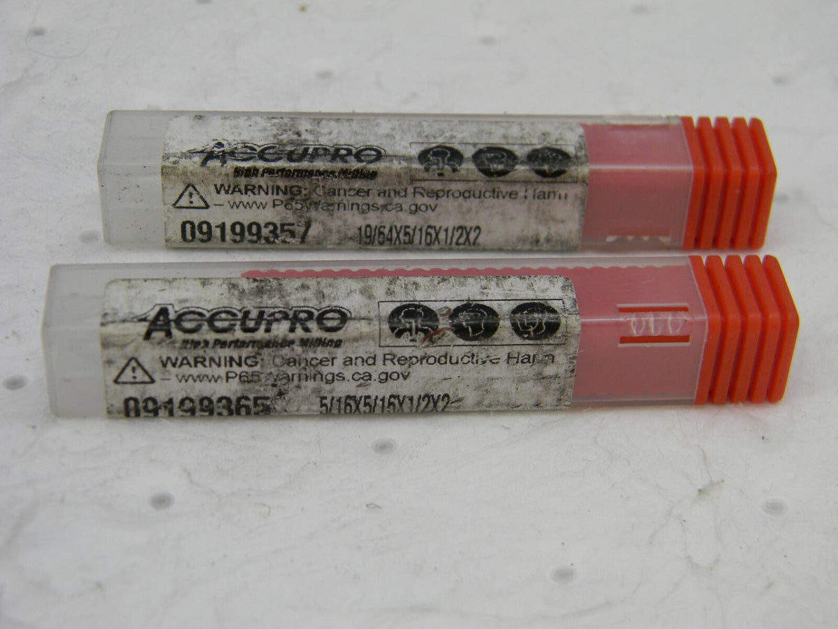 ACCUPRO 5/16 Diam, 1/2 LOC, 4 Flute Solid Carbide Ball End Mill QTY 2 12184795