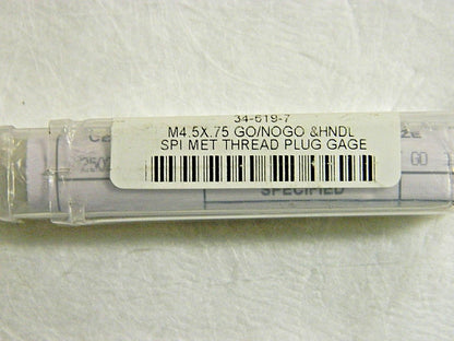 SPI Double End Plug Thread Go/No Go Gage M4.5x0.75 6H 34-619-7