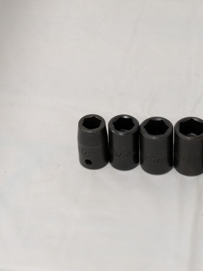 Proto Socket Set: Impact Standard, 11 Pc, 1/2" Drive, 1/2 to 1-1/8" J74102
